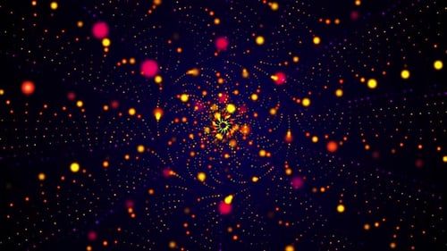 Abstract Swirling Glowing Particles Expanding Background