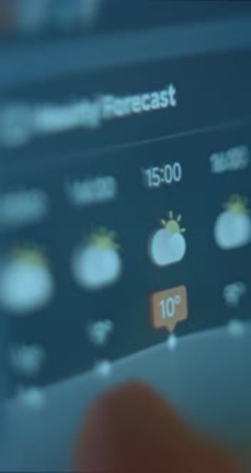 Weather Forecast App Interface Scrolling