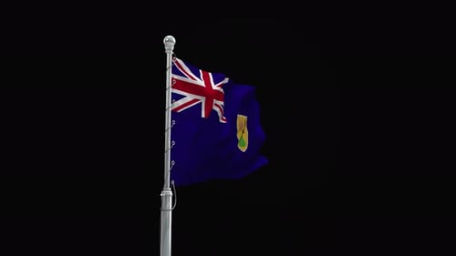 Waving Turks and Caicos Islands National Flag Animation