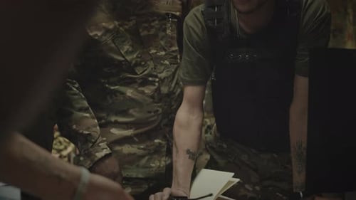 Military Group Planning with a Map Indoors