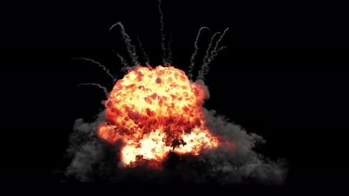 Grande explosion sur fond transparent