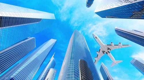 Tokyo Airplane Landing Take Off City Skyscraper Road Sign