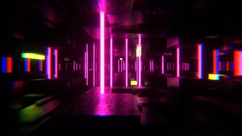 Light Green And Pink Neon Area With Chip Texture Background Vj Loop I 4K