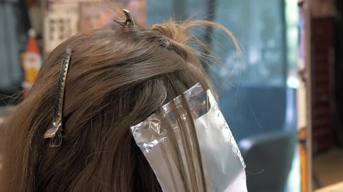 Applying Dye to Brown Hair in Salon