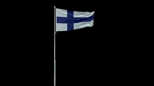 Realistic Finland National Flag Waving Animation