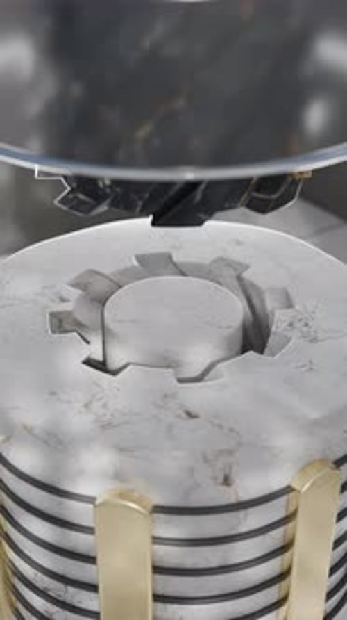 Gears Fitting Looping 3d Rendering