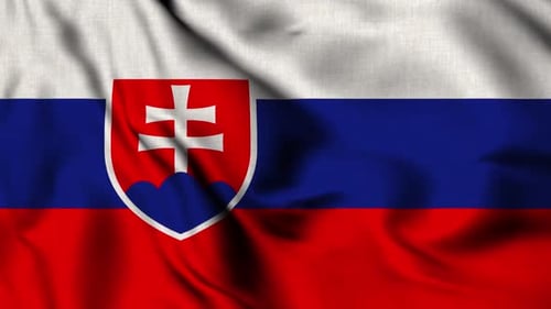 Realistic Waving Slovakia Flag Fabric Animation