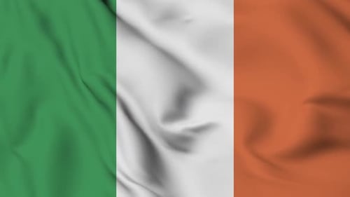 Waving Ireland Flag Loop Background in Vertical Format