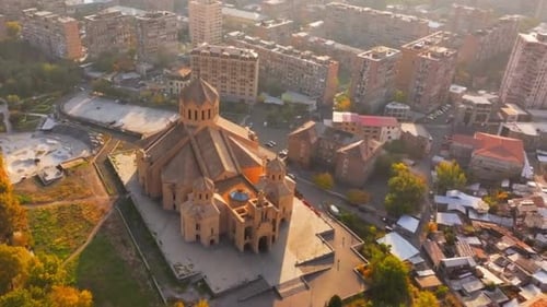 Aerial View Of Yerevan Cityscape, Armenia