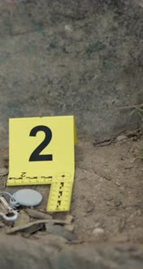 Evidence Marker Number Two at Crime Scene