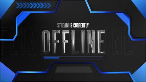 Twitch Stream Offline Overlay Animation With Blue Theme