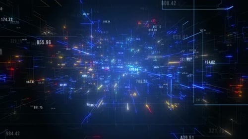 Futuristic Digital Data Network Background Loop