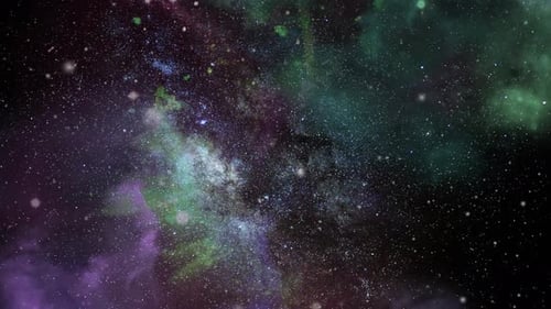 view of nebula clouds in the vast, dark universe, 4k outer space.