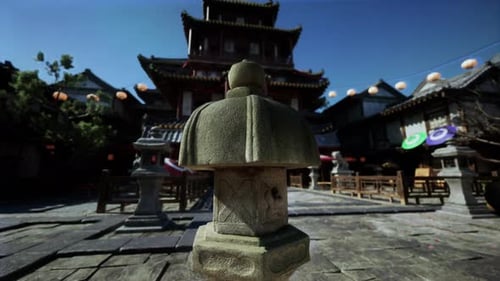 Calm Japanese Shrine Sunshine at Summer