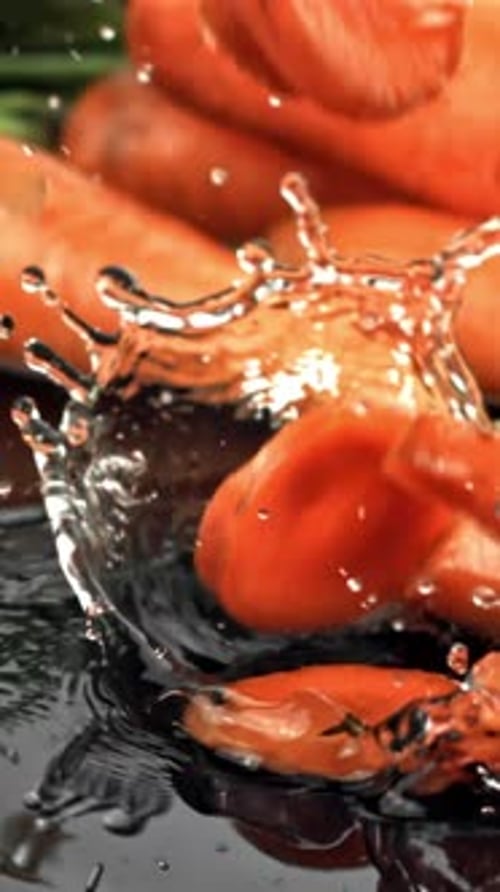 Super Slow Motion Carrot Slices Filmed on a Highspeed Camera at 1000 Fps