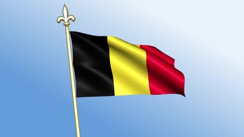 Realistic Waving Belgium Flag Animation Loop