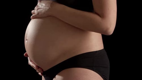 Pregnant Belly Turns Around 1080p