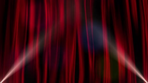 Red curtain with alpha channel closing