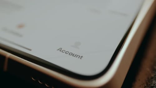 Smartphone Displaying Account Icon Close Up