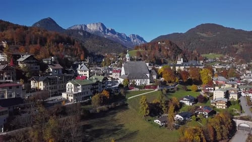 Aerial of Berchtesgaden Bavaria Germany