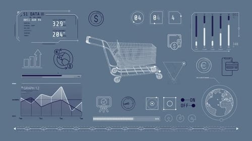 Animation of Infographics About Online Shopping on Alpha Channel