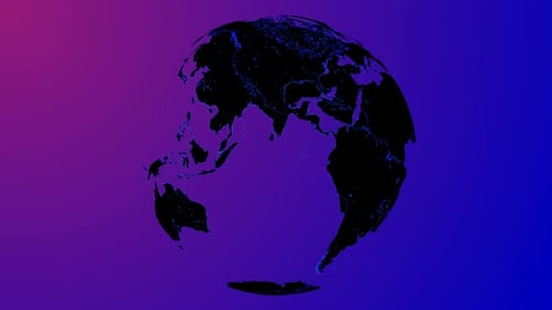 Futuristic Digital Earth Globe Rotating Seamless Loop