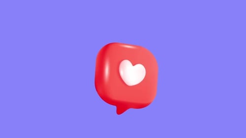 Animated 3D Love Reaction Heart for Social Media