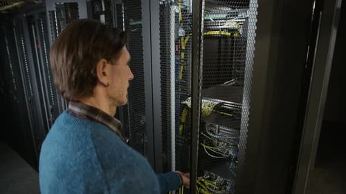 Data Center Engineer Performing Server Installation