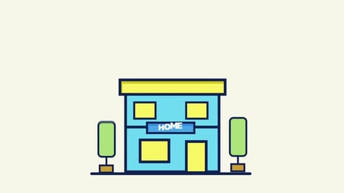 Smart Home Button Click Animation with House and Phone Icons