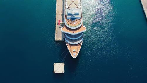 Cruise liner ship moored on the pier, cruise sea vacation