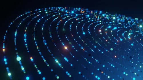 Abstract Digital Data Flow Particle Wave Background Animation