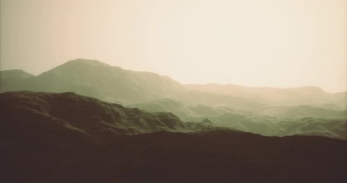 Misty Mountain Landscape Fly Through Background