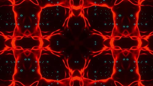 Abstraktes Design in Rot und Schwarz mit Blasen. Kaleidoskop VJ Loop