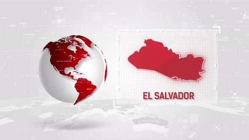 Modern 3D Globe with Digital Map Country Reveal