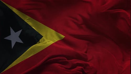 East Timor Leste Flag .Slow Motion Cloth Animation -3D Rendering