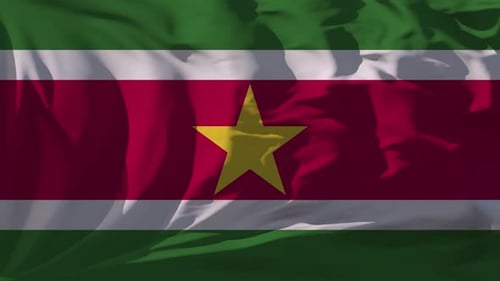 Suriname National Flag Waving Loopable Animation