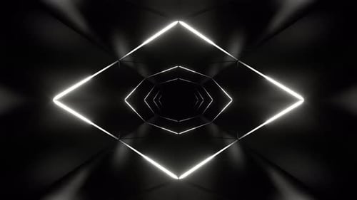 White Neon Light Tunnel Background Vj Loop In 4K