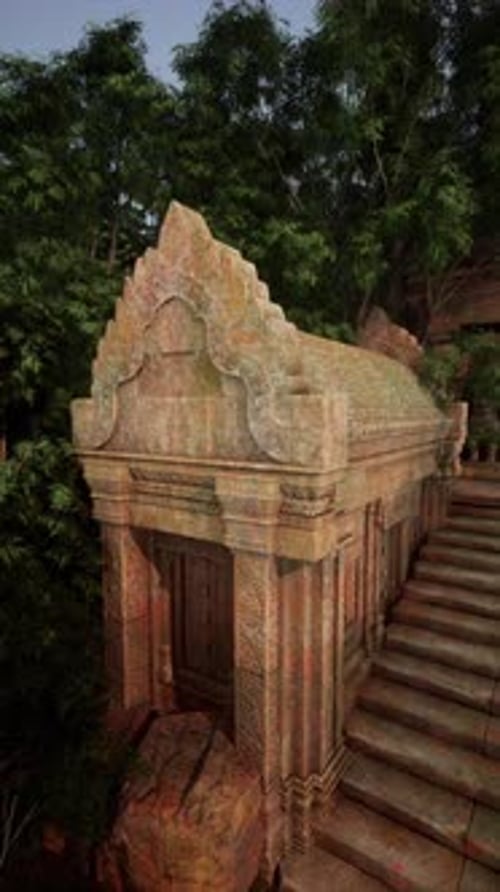 Ancient Stone Temple With Steps
