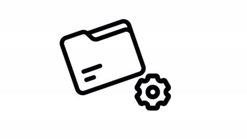 Animated Minimalist Folder with Gear Icon