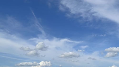 Blue Sky with Fluffy Clouds