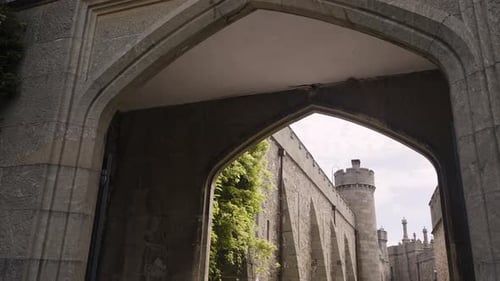 Wide gate to the ancient stone fortress