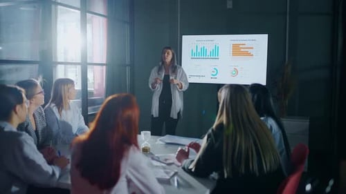 Business Meeting in Modern Office with Presentation