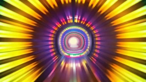 Abstract Colorful Light Tunnel Motion Background
