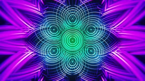 Abstract Neon Geometric Loop Background Animation