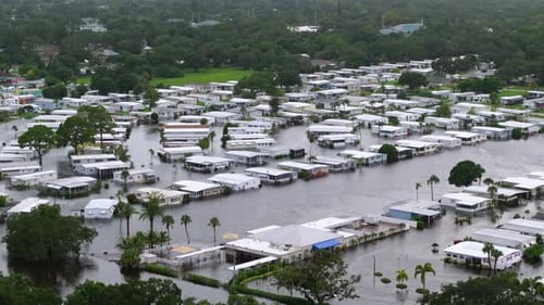 Hurricane Debby Flooded Homes in Sarasota Florida Aftermath of Natural Disaster