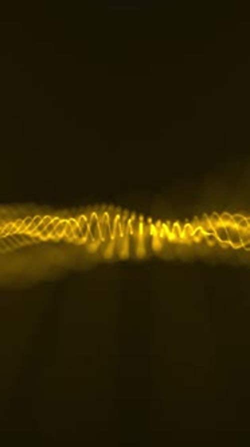 Abstract Glowing Golden Particle Wave Background