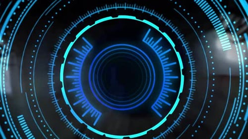 Futuristic Eye Scan with Digital HUD Interface Reveal