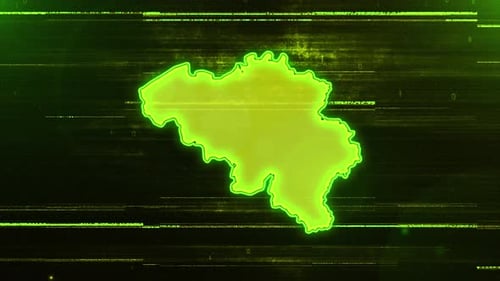 Belgium Digital Futuristic Glitch Map