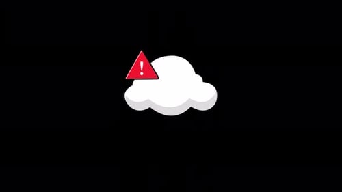 Animated Cloud Error Warning Icon for Digital Services