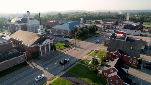 aerial establishing shot shepherdsville kentucky in 4k